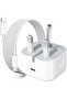 طقم شحن سريع ليون هوم للآيفون - طاقة 20 واط مع كابل USB-C إلى لايتنينج بطول 1 متر، أبيض، أصلي وعملي