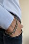 Stainless Steel Men's Thick Knitted Model Chain Bracelet Shiny Silver Gray 21 cm - 7