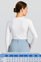Women's Corded Fabric Crew Neck Ribbed Knit White Blouse – Novelle - 2