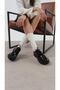 Olivia Black Color Patent Leather Thick Sole Women's Loafer Shoes - 2