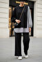 Women's Modest Set Line Two-Piece Shirt Set Black - 5