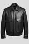 Mina Black Genuine Leather Bomber Women's Coat - 7