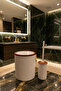2-Piece Bathroom Set, Trash Can and Wc Brush Holder, White, Volume: 6 Liters - 7