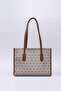 Monogram Printed Mink Shk173 Faux Leather, Single Compartment, Zippered, Hand, Arm and Shoulder Bag with Makeup Bag - 3