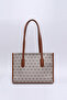 Monogram Printed Mink Shk173 Faux Leather, Single Compartment, Zippered, Hand, Arm and Shoulder Bag with Makeup Bag - 4