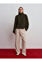10817 Wool Blend Batwing Sleeve Sweater-Khaki - 3