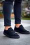 Kb122 Men's Casual Lace-Up Suede Sports Sneaker Shoes Sst - Black - 2