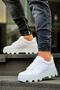 Kb056 Men's Casual Lace-Up Leather Sports Sneaker Shoes Cbt - White - 4