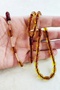 Yellow Red Pen-Carved, Embroidered, Master-Signed, High-End Fire Amber Fan Rosary - 2