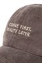 Coffee Hat Beige Embroidered 100% Cotton Unisex Vintage Distressed Coffee Hat before Coffee after Facts - 5