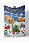 New Year's Themed Christmas Patterned Fleece Tv Blanket Blanket