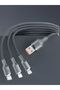 1.2m Multi-Port USB Charging Cable - 120W Fast Charging | Type-C + Lightning + Micro-USB Nylon Braid - 8