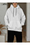 Unisex White Oversized Hoodie & Black Jogger Tracksuit Set - 3