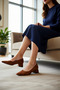 Women's Pointed Toe Block Heeled 100% Suede Shoes Functional Durable Quality Comfortable Stylish - 3
