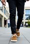 Men's Lace-Up Round Toe Casual Sneakers Low Sole Functional Durable Comfortable - 4