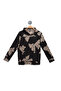 Women's Patterned Hooded Sweatshirt - 2
