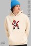 Unisex Hoodie Long Sleeve Santa Claus Printed Hooded Fleece-Lined Oversized Cotton Sweatshirt