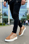 Men's Casual Sneaker Low-Top Laceless Thick Sole Leather Suede Functional Durable Sports - 4