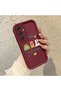 Samsung Galaxy A16 Compatible Christmas Festival Pattern Burgundy Silicone Anti-Fall Case - 3
