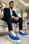 Men's Lace-Up Patent Leather Sneaker Round Toe Standard Fit Functional Durable Aesthetic