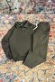 Men's Brown Oversized Roberto Reglan Sleeve Buttoned Sweat Baggy Tracksuit Bottom-Top Set - 4