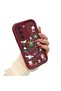 Samsung Galaxy S22 Compatible Christmas Festival Pattern Burgundy Silicone Anti-Fall Case - 2