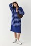 My Fashion Striped V-Neck Loose Fit Midi Knitwear Dress Slit - 5