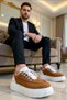 Men's Lace-Up Patent Leather Sneaker Round Toe Standard Fit Functional Durable Aesthetic