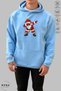 Unisex Hoodie Long Sleeve Santa Claus Printed Hooded Fleece-Lined Oversized Cotton Sweatshirt - 4