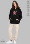 Unisex Hoodie Long Sleeve Santa Claus Printed Hooded Fleece-Lined Oversized Cotton Sweatshirt - 3