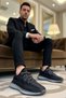 Men's Lace-Up Sneakers Round Toe Flat Sole Functional Durable Quality Comfortable