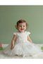 1-5 Years Old Baby Girl Children's Detachable Flower Ruffled Ecru Evening Dress 2029