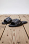 Women's Flat Bottom Faux Leather Detailed Slippers Functional Durable Quality Comfortable Aesthetic - 5