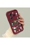 Infinix Hot 40/40 Pro Compatible Christmas Festival Pattern Burgundy Silicone Anti-Fall Case - 3