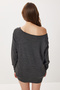 Open Shoulder Knitwear Sweater Lfn0142 Anthracite - 4