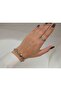 Blk149 Stone Cuban Chain Bracelet Silver - 17 cm + 2 cm Extension