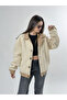 Women's Cashmere Detailed Ecru Plush Cardigan Coc2637 - 3