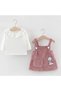 Baby Girls Dress & Top Set | 24-36 Months | Rose | Cotton | Giraffe Embroidery | Adjustable Straps - 4