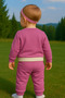 Karacon 181-12-25 Baby Girl Tracksuit Set with Owl Embroidery Ecru Striped 2-Piece Set 6–18 Months - 5