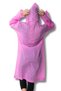 Women Men Raincoat Hooded Snap Fastener Eva Pink Raincoat Bymmrc881R17 - 3
