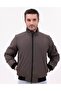 Men's Brown Transitional Coat – Mock Neck , Zippered, Lightweight Bomber Jacket - 2