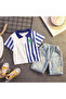 Boys’ Summer 2-Piece Set | 36-48 Months | White & Blue | Cotton | Polo Top &Shorts | Breathable - 2