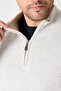 Monica Men's Off-White Thessaloniki Knitted Half-Zip Mock Neck Regular Fit Sweater