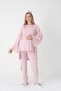 Women's Special Lace Design Cotton Maternity Pajama Set with Dressing Gown, 3-Piece Pajama Set - 5
