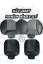 Ergonomic, Orthopedic, Faux Leather, Suede, Quilted Lacasa Car Seat Cover-Cushion (Set of 3) Black-Grey - 2