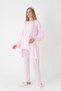 Women's Special Lace Design Cotton Maternity Pajama Set with Dressing Gown, 3-Piece Pajama Set - 4