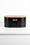 Bread Bin, Metal Bread Box, Black Bread Basket with Bamboo Lid, 34 X 19 X 16 cm - 5