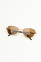 Grace Gold Thin Metal Cat Eye Sunglasses |   Uv400 Coffee Glass - 4