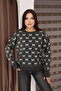 Round Crew Neck Bow Tie Bowknot Argyle Jacquard Long Sleeve Standard Fit Knitwear Sweater - 5