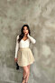 Women's Soft Leather Side Zipper Pleated Skirt - 2